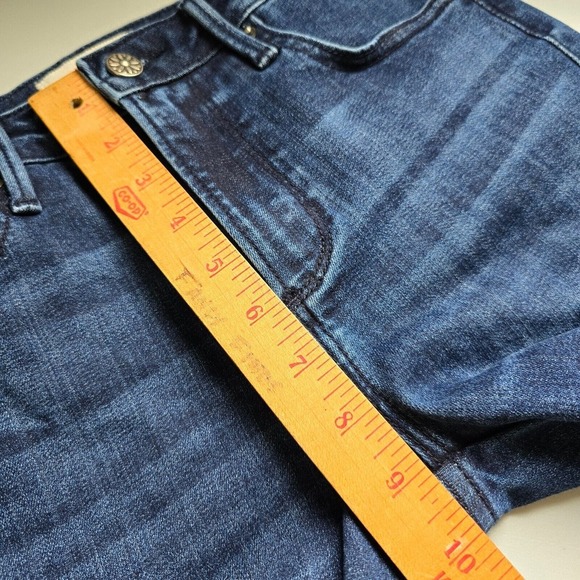 Driftwood Colette Jeans Womens 25 Blue Embroidered Floral Hems Dark Wash Stretch - Picture 11 of 14